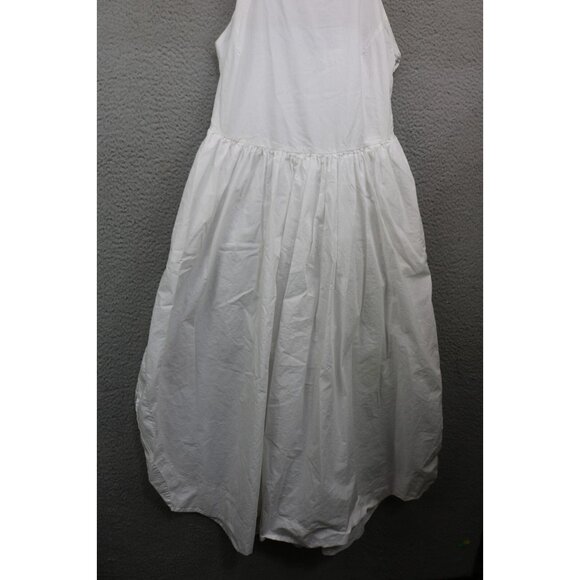 Mable White Halter Maxi Dress-Medium-Black Straps-Side Zip-Cottagecore-Prairie - Picture 2 of 14